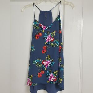 New! Blue Floral Tank Top